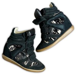 Isabel Marant Bekett Ponyhair Sneaker Wedges